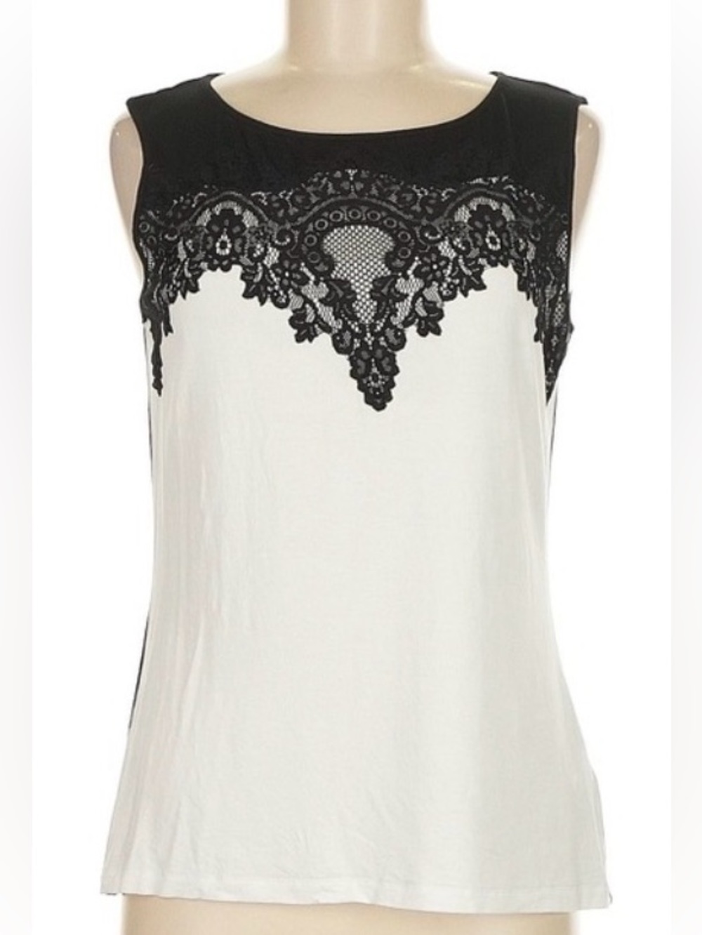 Elegant Black and White Lace Women's Top